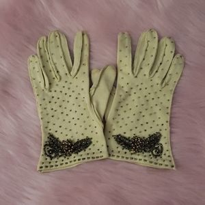 Vintage Beaded Driving Gloves